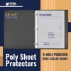Better Office Products Sheet Protectors, Poly, 8.5 x 11in. Top Loading, 90 Sheets, 90PK 81490